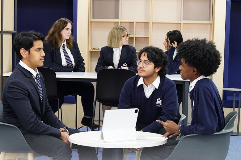 Students attending classes at Reigate Grammar School Riyadh, showcasing modern learning spaces and international education in Saudi Arabia