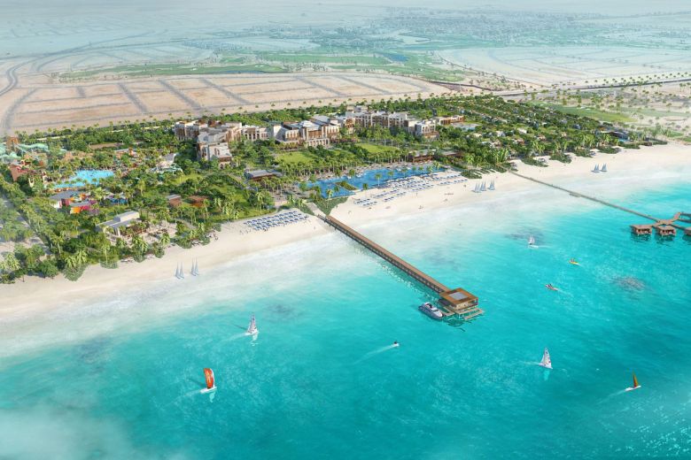 Guests can relax by lounging on the 600-metre private beach