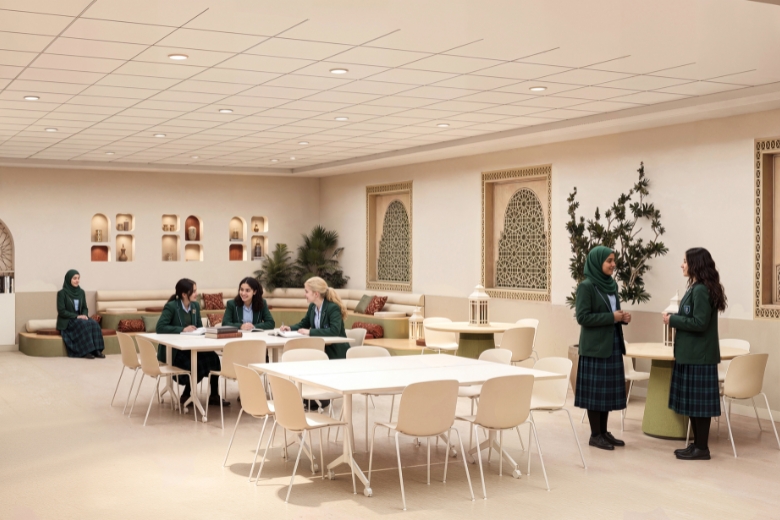 Students engage in interactive Arabic learning activities within the newly developed Arabic Centre of Excellence at Downe House Riyadh
