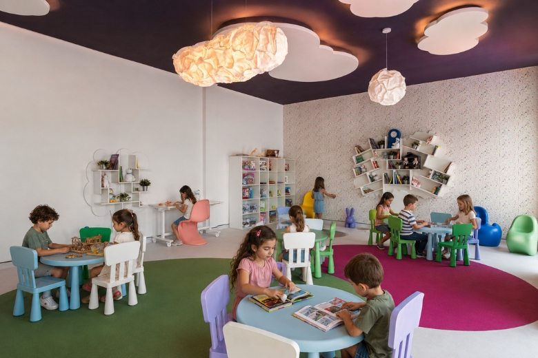 Children participating in creative workshops at Rixos Obhur Jeddah during the summer camp